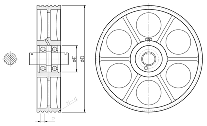 ESN03--NYLON DEFLECTOR SHEAVE